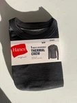 Hanes Men Size Medium Black Reversible Thermal Crew Shirt New. Price: $12.99.