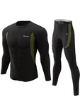 Romision Thermal Underwear Long Johns For Men Fleece Lined Large, 3#-BLACK New. Price: $35.12.
