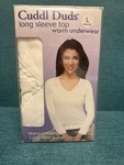 New Cuddl Duds Ladies Long Sleeve Top Shirt Warm Underwear White Johns Nib. Price: $20.00.