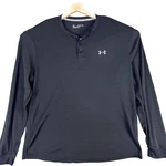 Under Armour Henley Shirt Mens 2XL Black Long Sleeve Waffle Thermal 1302356 Pre-owned. Price: $23.51.