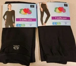 Fruit Of Loom Women's Xs (0-2) Waffle Thermal Set Black Shirt & Pants #21425 New. Price: $19.50.