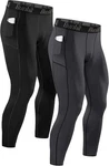 Runhit Mens Leggings Compression Pants Medium, 2 Pack Pocket :black & Gray New. Price: $33.49.