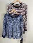 New Cuddl Duds Pajama Tops Womens Large Multicolor Fleece Long Sleeve 2 Pack. Price: $28.00.