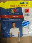 Fruit Of The Loom Men 12 Pack Small Crew Neck Short Sleeve T-shirt Undershirt New. Price: $10.99.