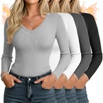 4 Pack Women's Thermal Shirts Long Sleeve Ribbed Cotton Tops Neck Fitted Wi... New. Price: $74.77.