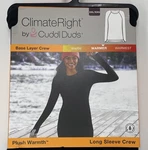 Climateright By Cuddl Duds Base Layer Thermal Crew Neck Top Women's Xxl Black New. Price: $14.93.