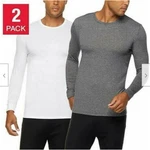 32 Degrees Heat Men's 2-PACK Base Layer Long Sleeve, Size L, White And Grey New. Price: $14.99.
