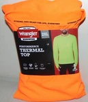 Men's Wrangler Workwear Performance Thermal Top Safety Orange Xxl New. Price: $5.99.