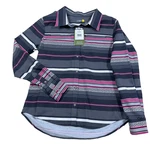 Cabelas Shirt Women Medium Gray Pink Chamois Cloth Button Up Southwestern Aztec New. Price: $24.91.