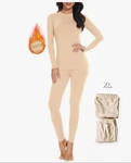 Simiya Women Thermal Underwear Suit Long Soft Base Layer Top Bottom Fleece, Nude New. Price: $13.43.