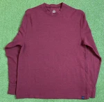 Monument Shirt Mens Large Waffle Knit Longsleeve Thermal Maroon Cotton Blend Y2K Pre-owned. Price: $14.88.