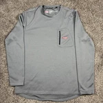 Wrangler Workwear Thermal Shirt Mens Large Gray Waffle Knit Long Sleeve Pocket Pre-owned. Price: $14.99.