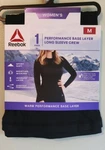 Reebok Women's Medium Base Layer Long Sleeve Thermal Crew Top Solid Black #5424 New. Price: $12.50.