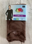 Fruit Of Loom Thermal Waffle Crew Shirt Long Sleeve Brown Women's Xs (0-2) New. Price: $7.99.