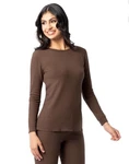 Medium Fruit Of Loom Thermal Waffle Crew Shirt Long Sleeve Brown Womens 8-10 New. Price: $14.77.
