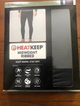 New Men's Heat Keep Charcoal Ribbed Mid Weight Base Layer Pants Xxl. Price: $12.99.