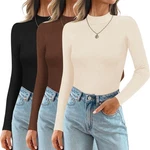 Ekouaer 3 Pack Mock Turtlenecks Tops For Women Long Sleeve Ribbed Shirts Ther... New. Price: $31.98.