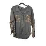 Miss Shirt Women's Medium Waffle Flannel Patchwork Long Sleeve Top Pre-owned. Price: $19.20.