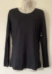 Suuksess Women Black Long Sleeve Top Size Stretch Fitted Crew Neck Basic New. Price: $8.99.