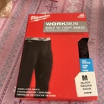 New" Milwaukee Men's Medium Black Workskin Thermal Underwear Base Layer Pants. Price: $24.99.