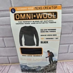 Omni Wool Men's Black Base Layer Zip Long Sleeve Top Shirt Thermal Size Lrg Nib New. Price: $21.90.