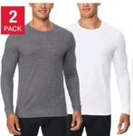 32 Degrees Heat Men's 2-PACK Long Sleeve Crew Neck Tee, White/ht. Blue, Size New. Price: $19.99.