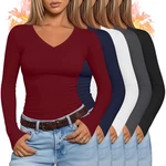 5 Pack Women's Thermal Long Sleeve Shirts Fleece Lined Neck Tops Slim Fit B... New. Price: $80.73.