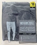 Nwt Mission Ridge Men's X-large Premium Thermal Bottom Ankle Length Black New. Price: $6.95.