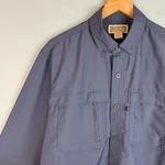 Duluth Trading Coolplus Action Shirt Mens Medium Blue Long Sleeve Button Down Pre-owned. Price: $21.60.