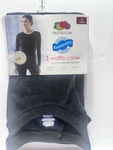Fruit Loom Womens Eversoft Black Waffle Crew Shirt Thermal Top 8-10 New. Price: $16.75.