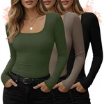 3 Pack Women's Thermal Long Sleeve Shirts Fleece Lined Square Neck Fitted War... New. Price: $51.30.