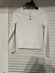 Wonder Nation Girls Size Medium (7-8) Henley Tee With Long Sleeves White New. Price: $6.99.