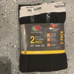 New Fruit Looms Pairs Mens Black Thermal Soft Pants Size Medium 32-34. Price: $23.99.