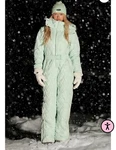 Prettylittlething Ski Mint Chevron Quilted Belted Snow Suit Pre-owned. Price: $100.00.