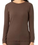 New Fruit Of Loom Women's Size Small (4-6) Waffle Thermal Crew Top Brown. Price: $10.00.