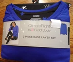 Cuddl Duds 2 Piece Base Layer Set Blue Celestial Women's Sizes Nip New. Price: $12.99.