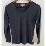 Vtg Terramar Thermasilk Shirt Black Pointelle Women's Large 100% Base Layer Pre-owned. Price: $24.99.