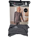 Cuddl Duds Stretch Thermal Waffle Knit Split V-neck Top Thumbholes Gray New. Price: $19.54.