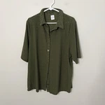 Cuddl Duds Women 1X Short Sleeve Button Up Shirt Green Cottagecore O7 Pre-owned. Price: $14.60.
