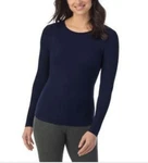 Cuddl Duds Women's Ribbed Crewneck Navy Long-sleeve Top New. Price: $36.00.