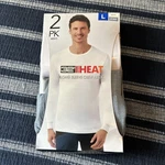 32 Degrees Heat Men's 2-PACK Long Sleeve Crew Neck, White/ht. Blue, Size (j) New. Price: $11.00.