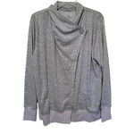 Cuddl Duds Asymmetric Cardigan Women Large Gray Cowl Neck Button Wrap Thumbholes Pre-owned. Price: $18.20.