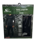 New Mossy Oak Men's Small Black Fleece Lined Performance Thermal Base Layer Set. Price: $20.00.