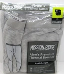 Mission Ridge - Men Premium Thermal Bottom Ankle Length Size 2XL In Gray New. Price: $11.99.