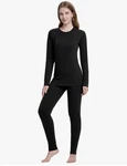 Woolcano 100%MERINO Women Thermal Base Layer Set Black New. Price: $66.69.