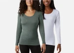32 Degrees Women's Heat Tee, 2-PACK Long Sleeve Scoop Neck White & Green Xl New. Price: $18.24.