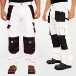 White Pants For Men Construction Painters Utility Trousers Knee Pad Pockets New. Price: $35.99.