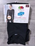 Fruit Of Loom Thermal Shirt Womens Small 4-6 Black Waffle Crew New. Price: $7.45.