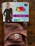 Fruit Of Loom Women's Waffle Thermal Crew Shirt Top Xs Brown New. Price: $10.79.