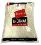 Vtg Men 2000 Hanes Thermal Top Crew Neck 65% Cotton 35% Polyester Size 3X New. Price: $18.00.